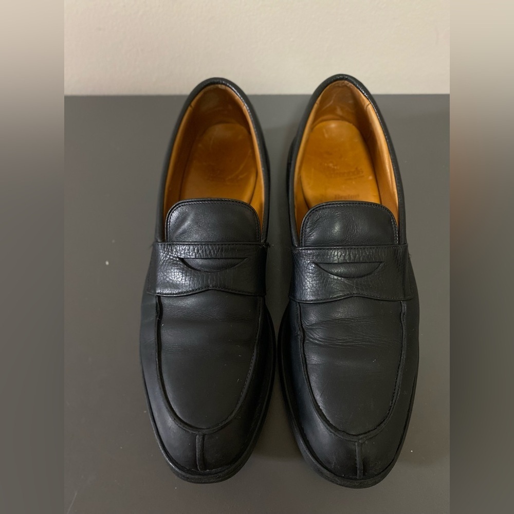 Allen Edmonds Men's Black Leather "Breton" Penny Loafer Rubber Sole Size 10B
